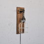 Opviq Lámpara de pared de madera maciza Madera y Negro